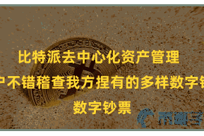 比特派去中心化资产管理 用户不错稽查我方捏有的多样数字钞票