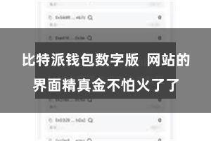 比特派钱包数字版 网站的界面精真金不怕火了了