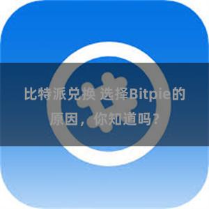 比特派兑换 选择Bitpie的原因，你知道吗？