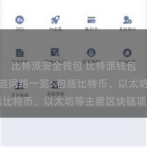 比特派安全钱包 比特派钱包支持的区块链网络一览: 包括比特币、以太坊等主要区块链项目