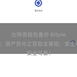 比特派钱包备份 Bitpie钱包：资产百分之百自主掌控，安全可靠！