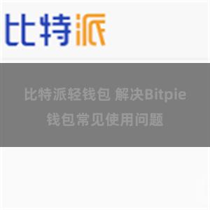 比特派轻钱包 解决Bitpie钱包常见使用问题