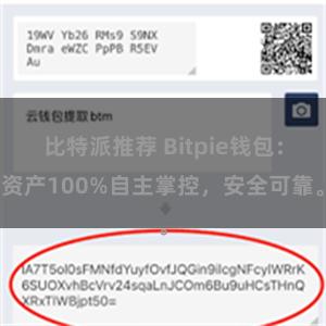 比特派推荐 Bitpie钱包：资产100%自主掌控，安全可靠。