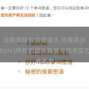 比特派钱包功能强大 比特派(Bitpie)钱包的团队背景与技术实力