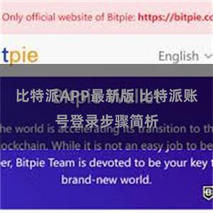 比特派APP最新版 比特派账号登录步骤简析