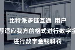 比特派多链互通  用户不错遴荐适应我方的格式进行数字金钱科罚